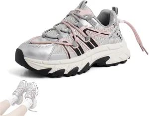Women's Mesh Fashion Basketball Sneakers,Platform Casual Dad Sneakers,Soft Sole Cushioning Slip-On Orthopedic Arch Exercise Shoes