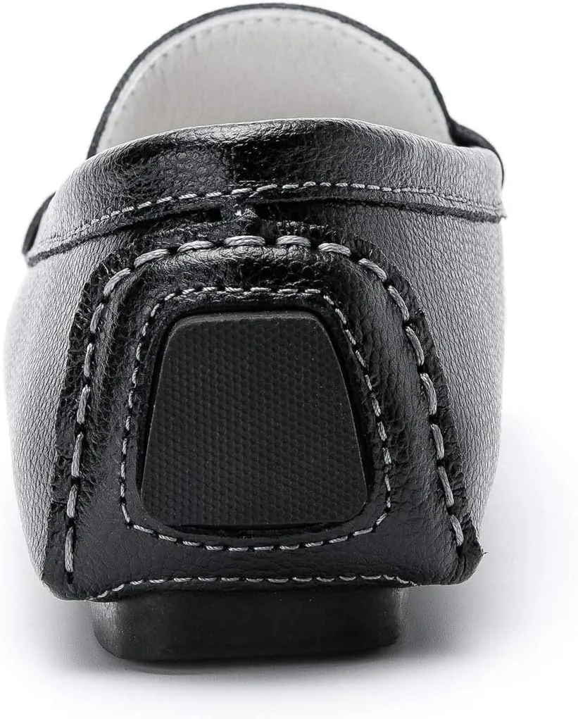 Women's Penny Loafers Leather Slip-on Flats Shoes Classic Casual Driving Shoes