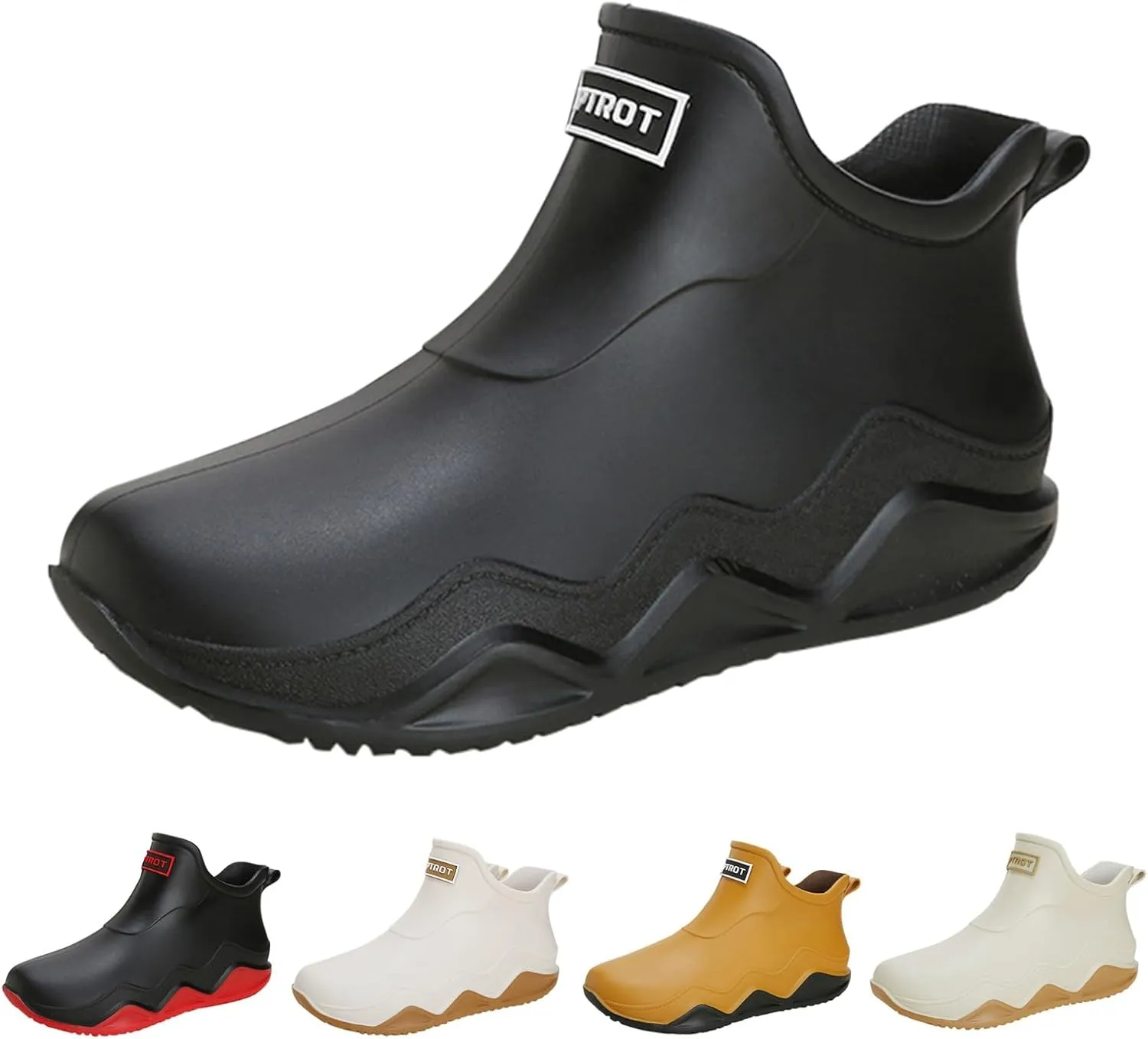 Womens Rain Boots Wide Width Mens Grounded Footwear Women's Black Booties Heels Barefoot Shoes Mens Rain Boots Slip On Non-Slip Rubber Waterproof Mens Boots Casual