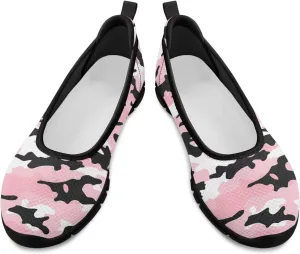 Women's Slip on Loafer Shoes Mesh Casual Ballet Flat Walking Sneakers Knit Round Toe Casual Shoes