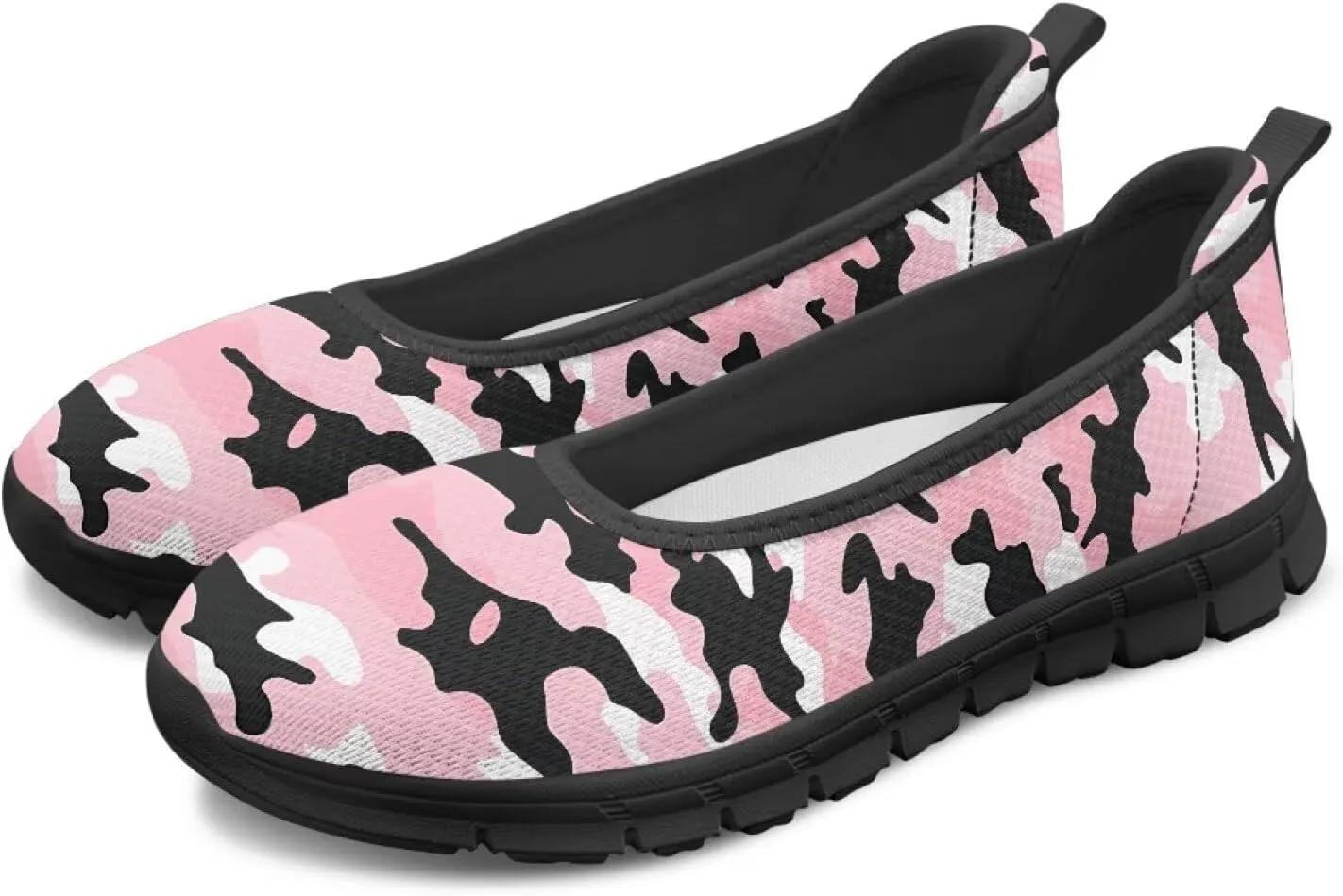 Women's Slip on Loafer Shoes Mesh Casual Ballet Flat Walking Sneakers Knit Round Toe Casual Shoes