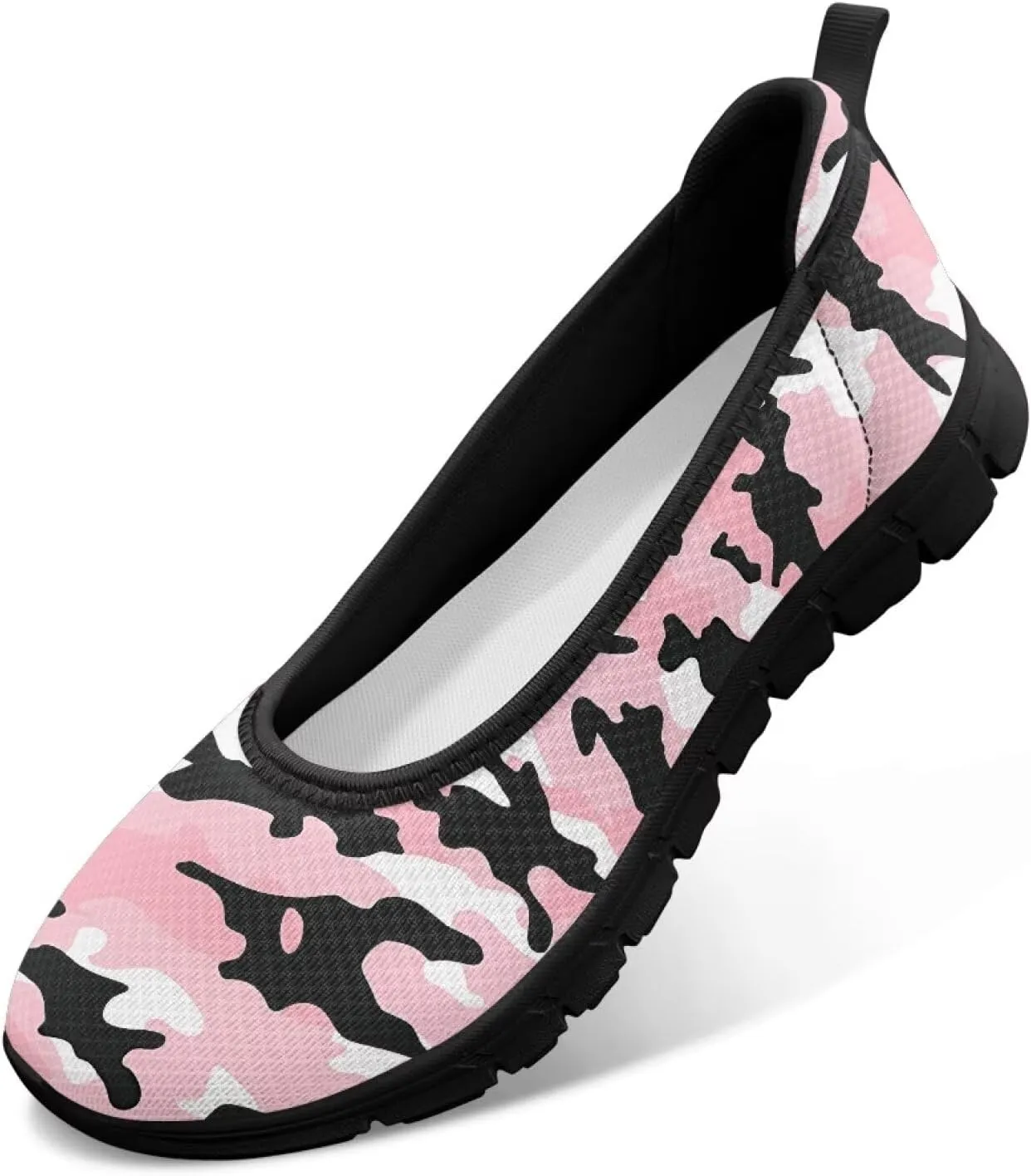 Women's Slip on Loafer Shoes Mesh Casual Ballet Flat Walking Sneakers Knit Round Toe Casual Shoes