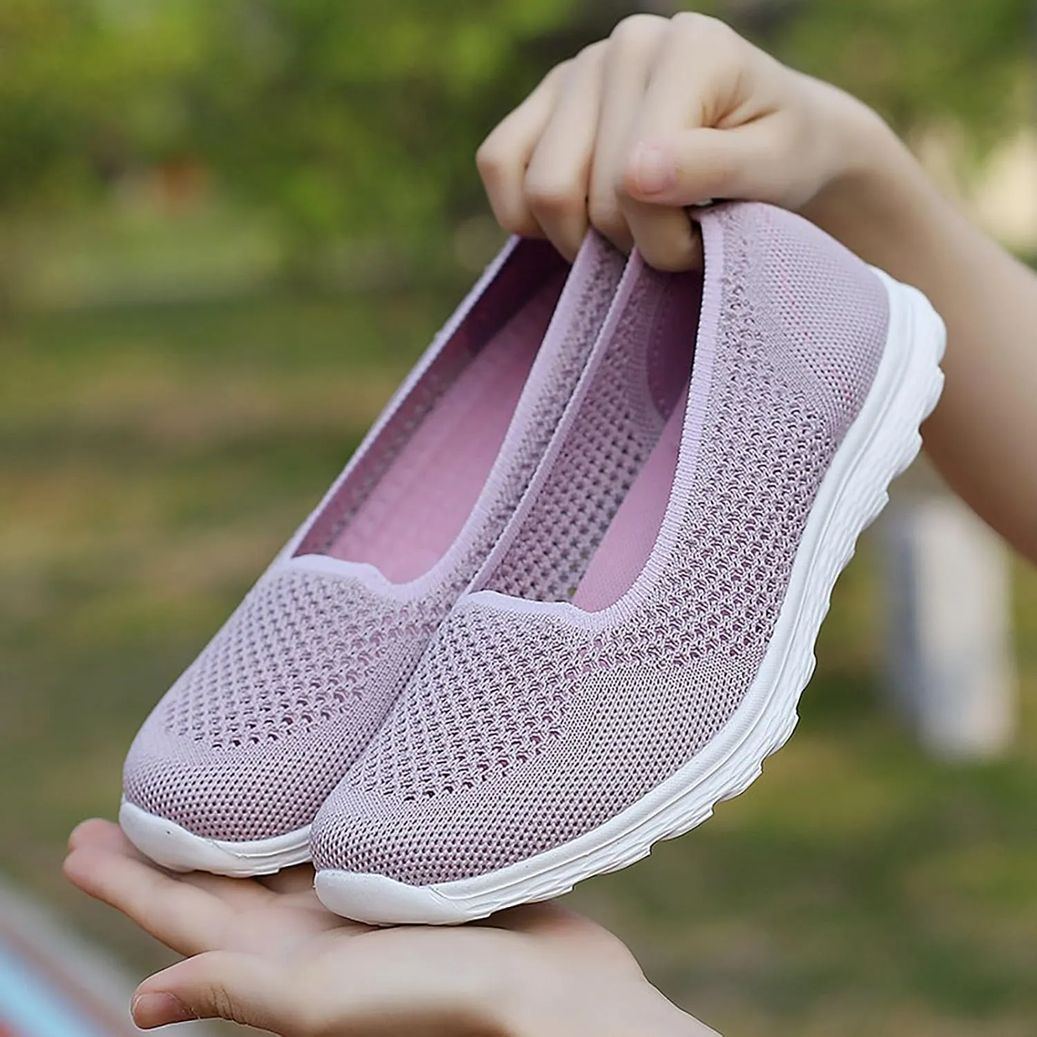 Women's Soft Orthopedic Shoes Breathable Woven Go Walking Slip On Foam Shoes Arch Support Hands Boys Casual Shoe Size 4