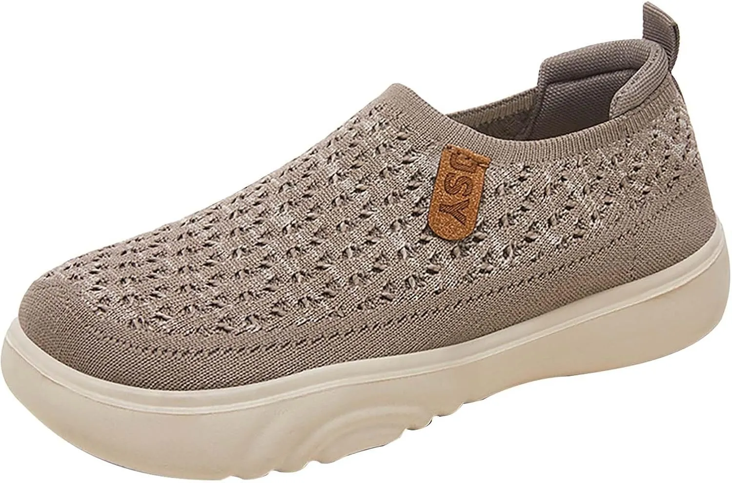 Women's Soft Orthopedic Shoes Breathable Woven Go Walking Slip On Foam Shoes Arch Support Hands Slip in Chunky Wedge
