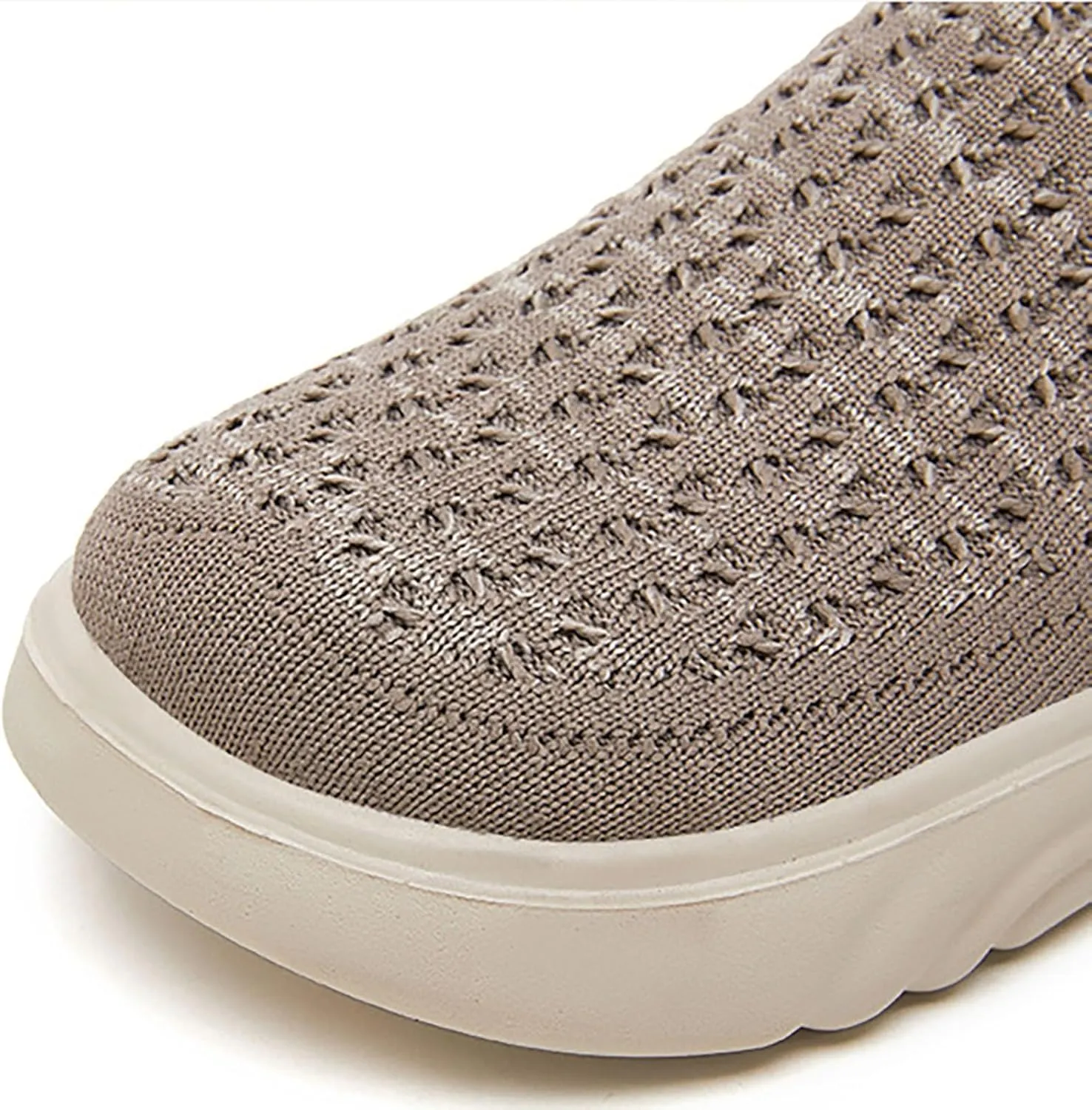 Women's Soft Orthopedic Shoes Breathable Woven Go Walking Slip On Foam Shoes Arch Support Hands Slip in Chunky Wedge