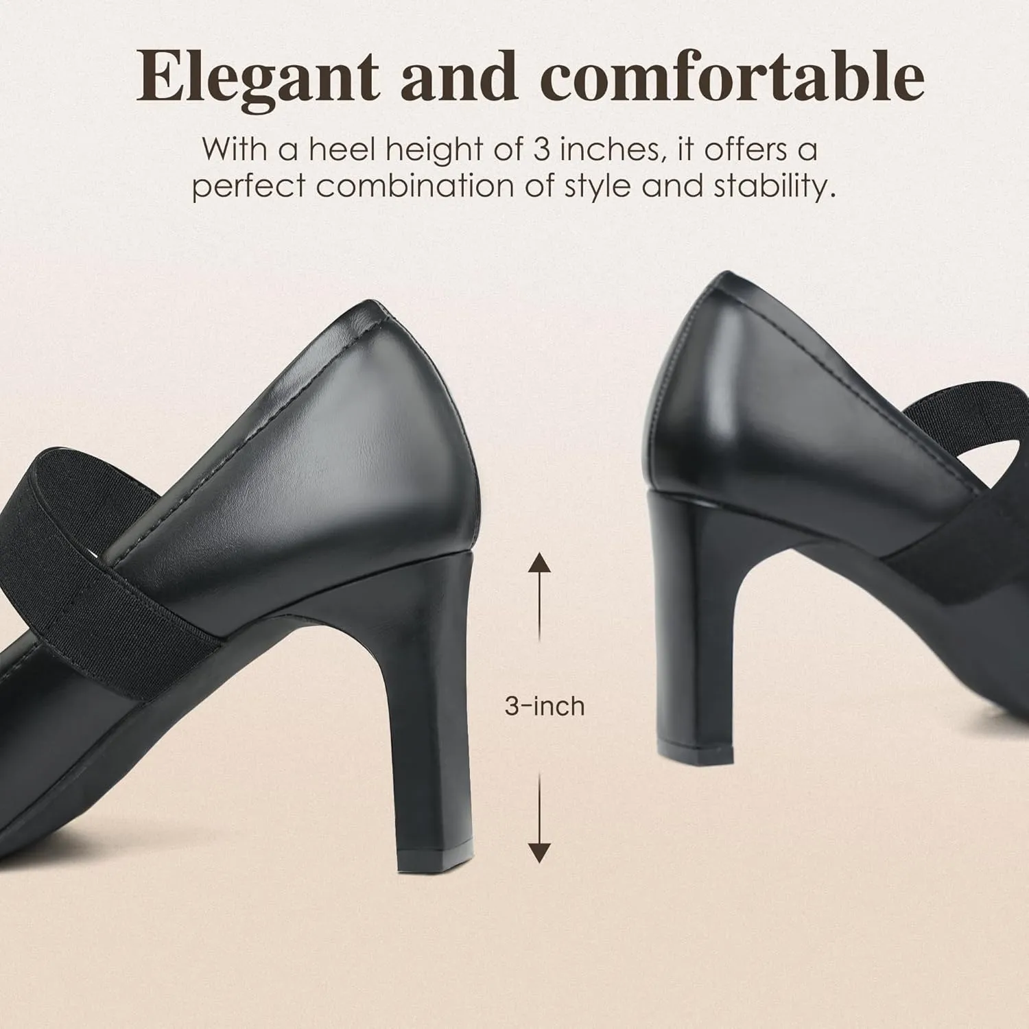 Womens Square Toe Mary Janes High Heels Dress Shoes