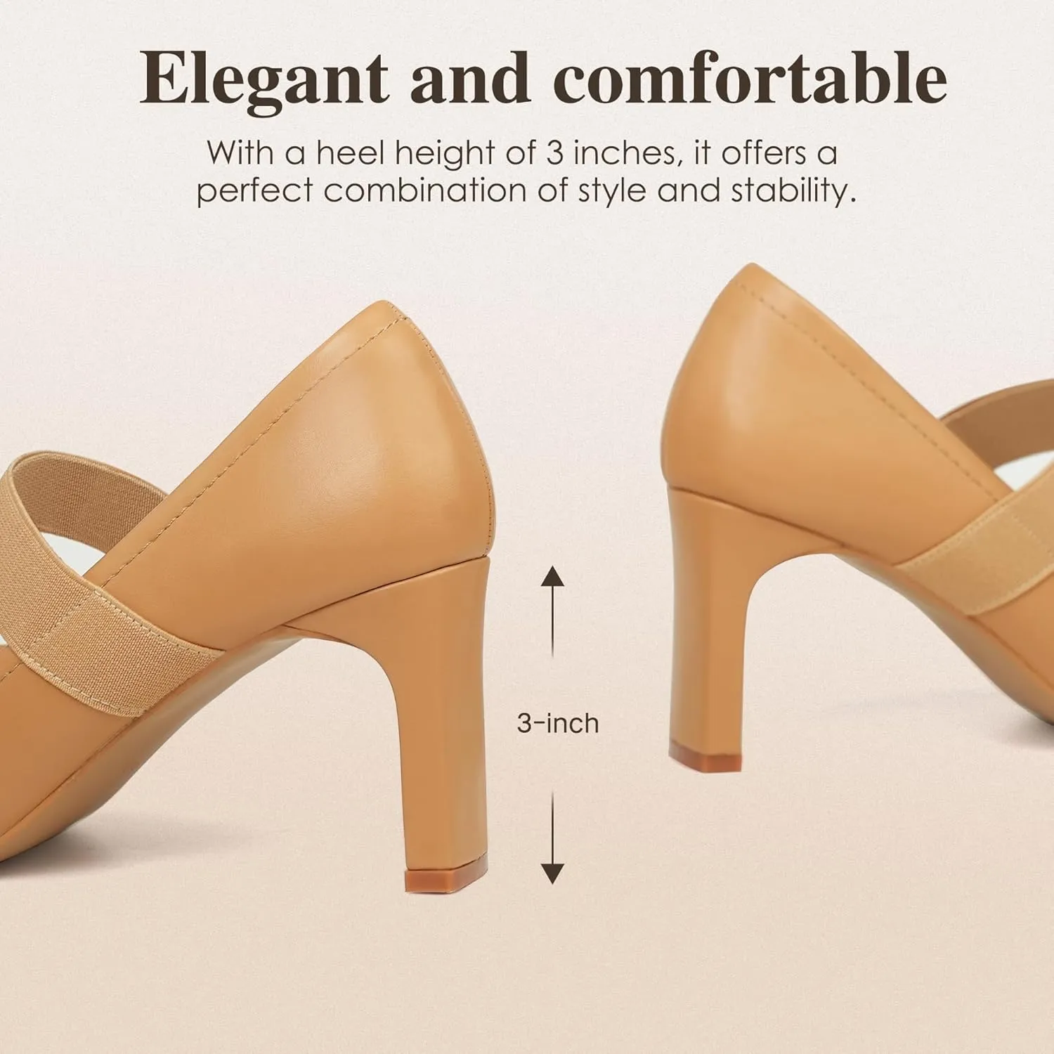 Womens Square Toe Mary Janes High Heels Dress Shoes