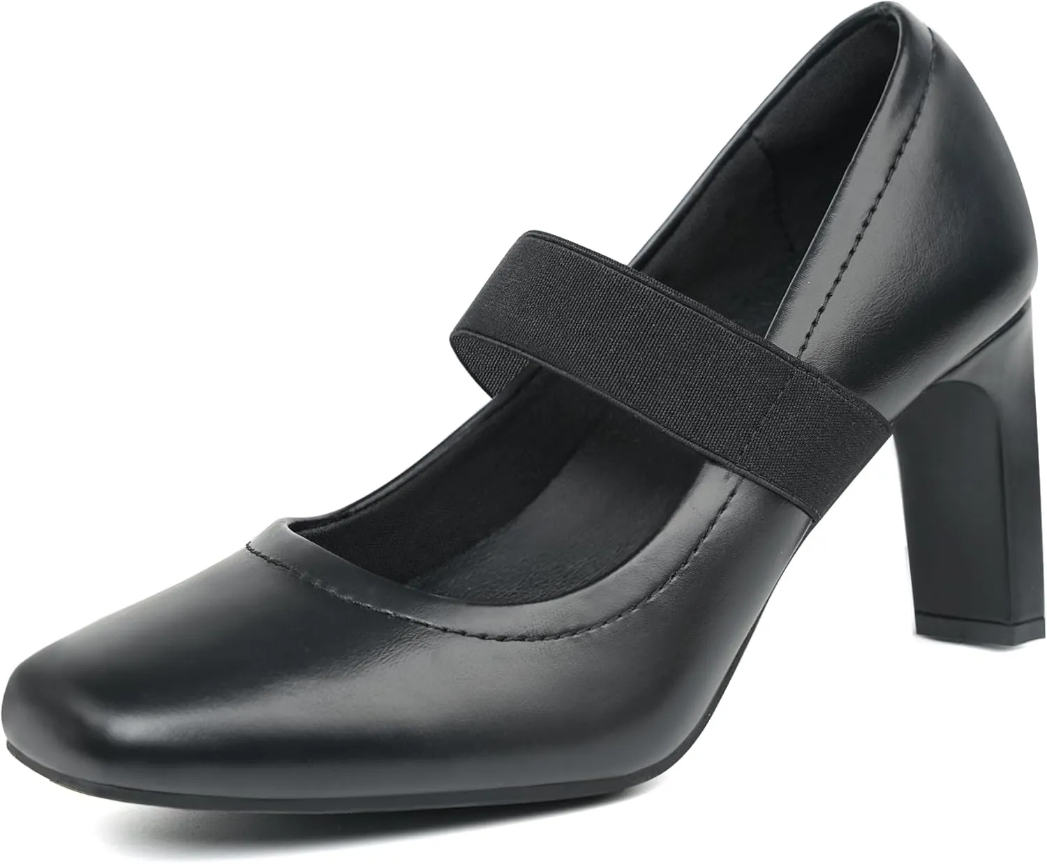 Womens Square Toe Mary Janes High Heels Dress Shoes