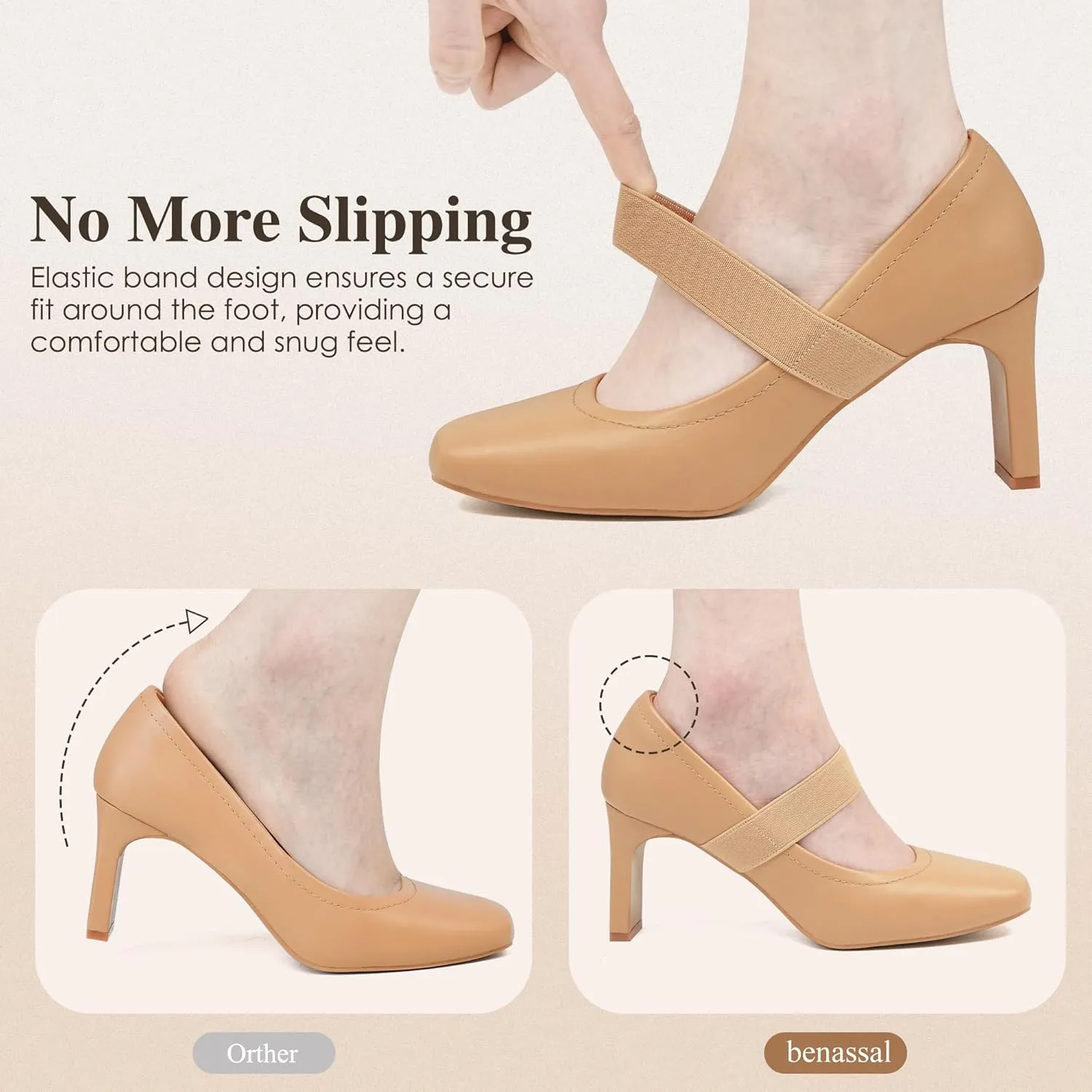 Womens Square Toe Mary Janes High Heels Dress Shoes