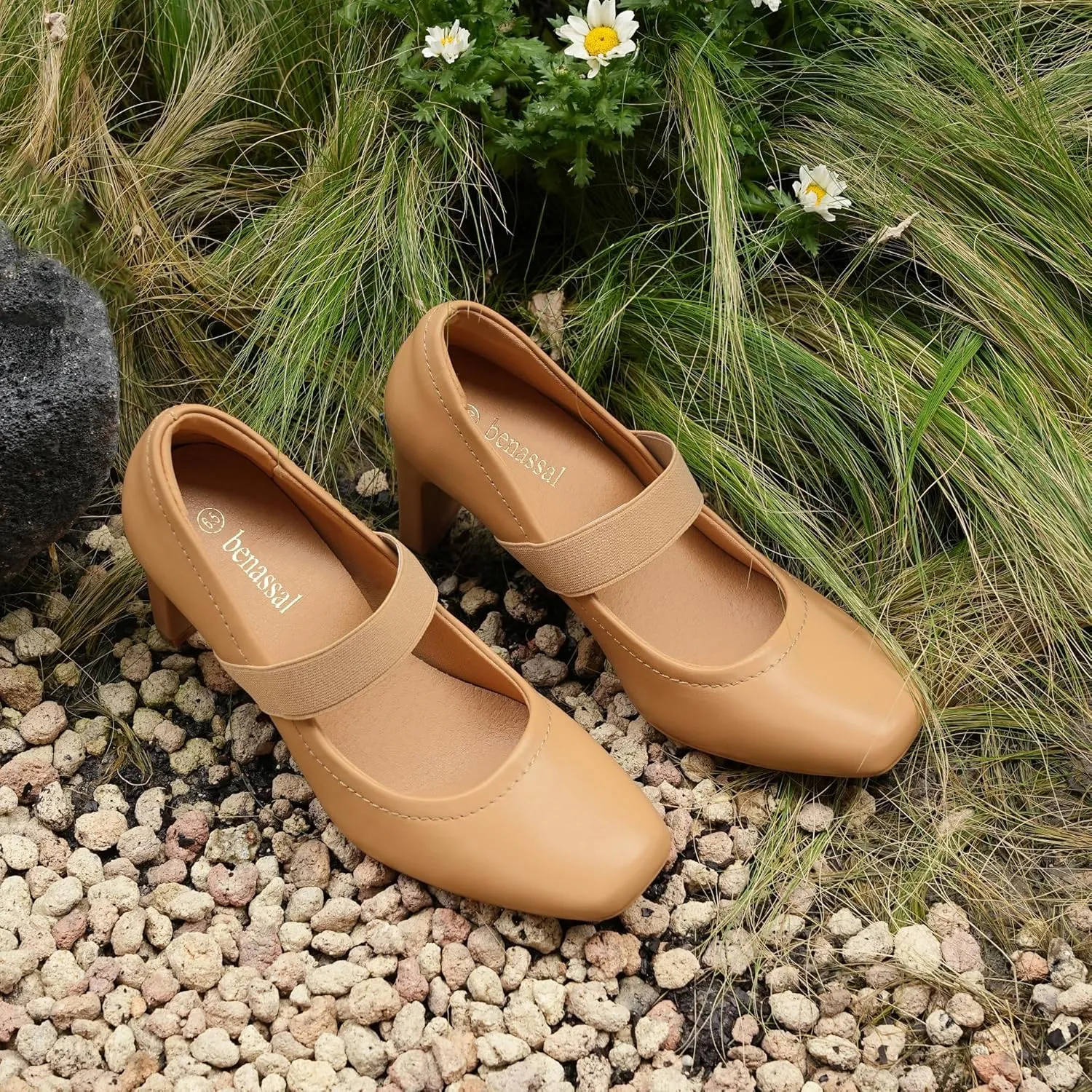 Womens Square Toe Mary Janes High Heels Dress Shoes