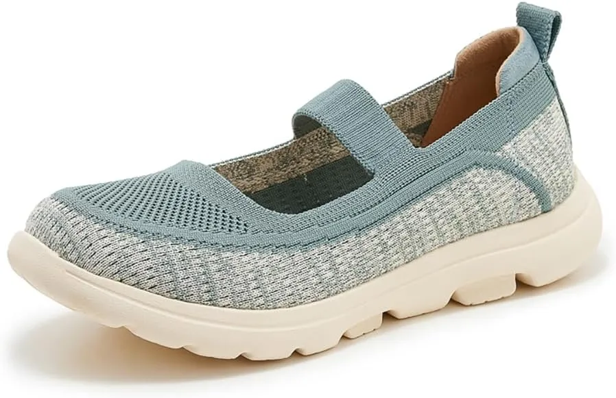 Women's Summer Casual Flat Shoes Lightweight Thick Bottom Knitted Walking Casual Shoes One Stirrup Design Outdoor Casual Woven Shoes