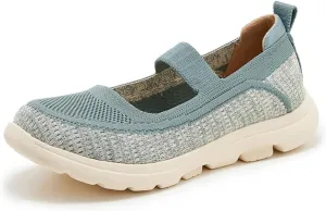 Women's Summer Casual Flat Shoes Lightweight Thick Bottom Knitted Walking Casual Shoes One Stirrup Design Outdoor Casual Woven Shoes