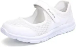 Womens White Sneakers Breathable Tennis Shoes Hollow Mesh Fitness Shoes Platform Ankle Paste Fashion Lightweight Running Shoes Hiking Footwear Casual Gym Sports Slip-Ons