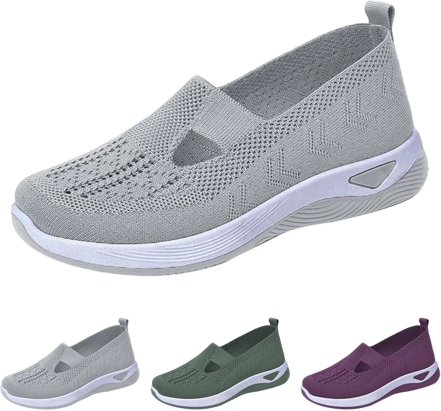 Women's Woven Orthopedic Breathable Soft Shoes Walking Shoes Women Comfortable Brown Casual Shoes Casual Sneakers Slip On Tennis Shoe Loafers Dress Shoe