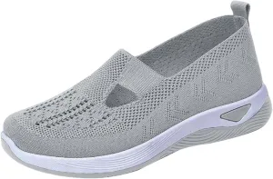 Women's Woven Orthopedic Breathable Soft Shoes Walking Shoes Women Comfortable Brown Casual Shoes Casual Sneakers Slip On Tennis Shoe Loafers Dress Shoe
