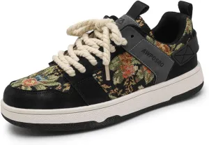 Y2K Retro Sneakers Premium Synthetic PU Leather Skate Shoes for Women Daily Wear with Unique Glow-in-The-Dark Design
